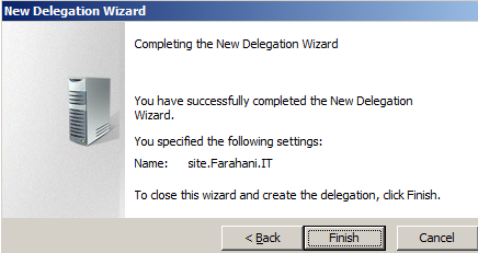 Completing The New Delegtion Wizard 