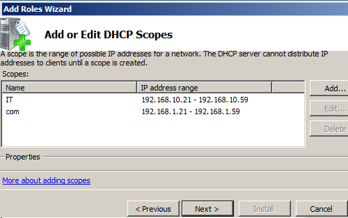 DHCP Scope
