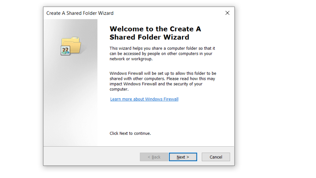 New Share Wizard